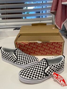 Vans CheckerBoard Slip-On Shoes Size 6
